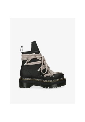 Womens Rick Owens x Dr. Martens 1460 Quad Sole Megalace® Leather Biker Boots