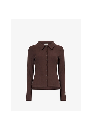 Womens 4th & Reckless Zoey Pointelle Stretch-Cotton Top