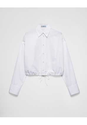 Drawstring poplin shirt