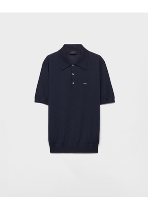 Superfine wool polo shirt