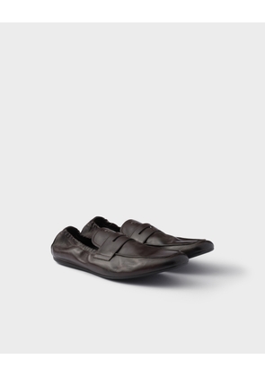 Shuffle antiqued leather loafers