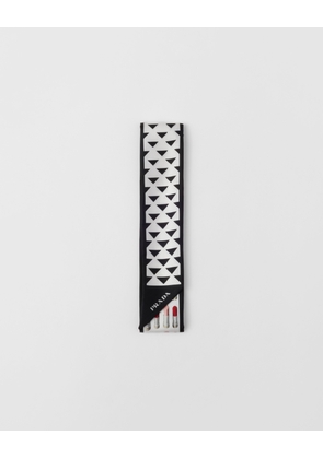 Printed silk twill skinny scarf