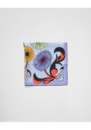 Printed silk twill scarf 55x55