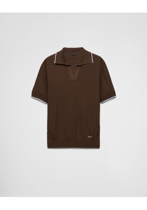 Silk and cotton polo shirt