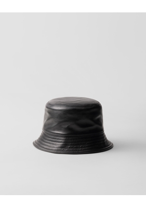 Nappa leather bucket hat