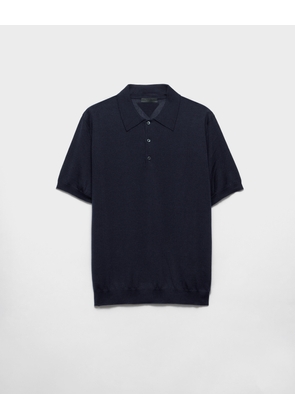 Cashmere and silk polo shirt