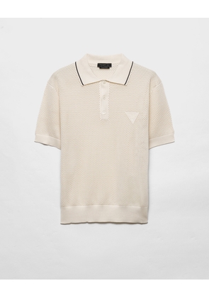 Silk and cotton polo shirt