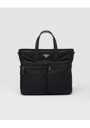 Re-Nylon and Saffiano leather tote bag