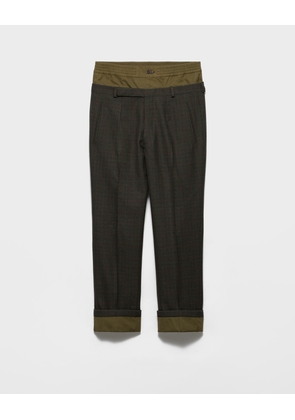 Wool pants with cotton details