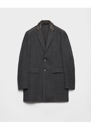 Single-breasted wool blend coat