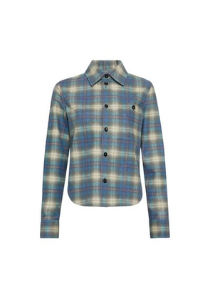 Flannel printed leather shirt