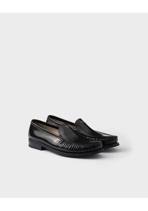 Brushed leather loafers