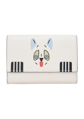 Futurist Cat small vertical wallet in classic calfskin