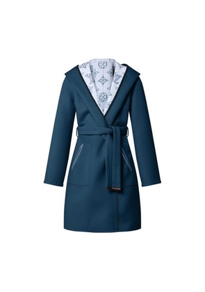 Reversible Long Hooded Wrap Coat