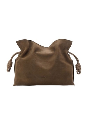 Medium Flamenco clutch in grained nubuck