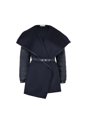 Quilted wool felt cape