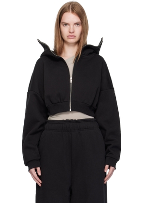 Entire Studios Black Cropped Full Zip Hoodie