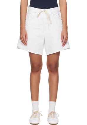 Citizens of Humanity White Brynn Drawstring Denim Shorts
