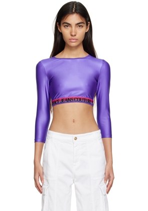 Versace Jeans Couture Purple Jacquard Long Sleeve T-Shirt