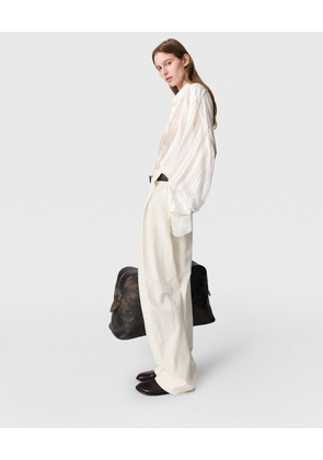 Stella McCartney - Oversized Sheer Striped Panelled Shirt, , Size: 40