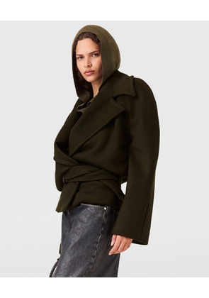 Stella McCartney - Cropped Belted Trench Jacket, , Size: 34