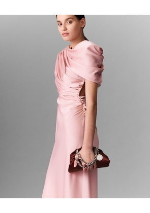 Stella McCartney - Satin Wrapped Short-Sleeve Maxi Dress, , Size: 40