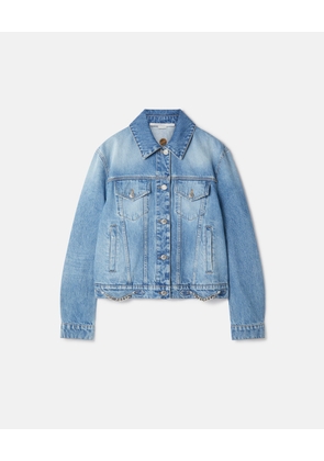 Stella McCartney - Falabella Chain Light Wash Denim Jacket, , Size: XL