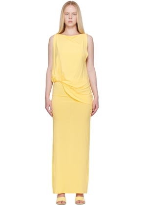 JACQUEMUS Yellow La Croisière 'The Peplo' Maxi Dress