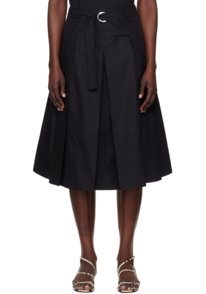 3.1 Phillip Lim Black Utility Poplin Midi Skirt