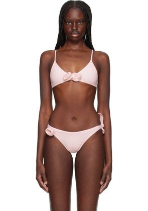 Coperni Pink Flower Bikini Top