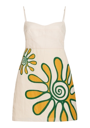 Cala de la Cruz Lucca Printed Linen Mini Dress - Moda Operandi