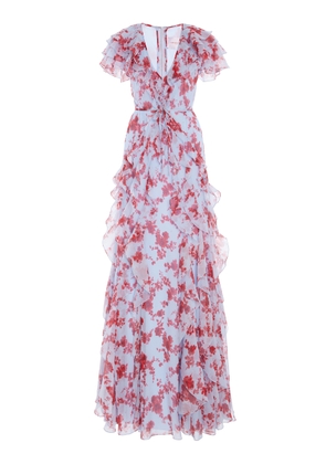 Carolina Herrera Rufffled Silk Chiffon Gown - Moda Operandi