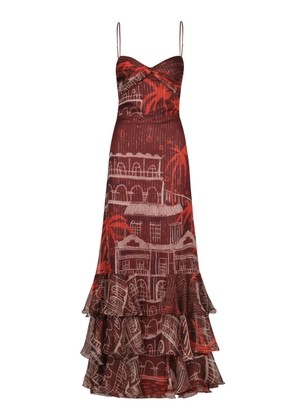Johanna Ortiz Pasos Nocturnos Metallic-Silk Maxi Dress - Moda Operandi