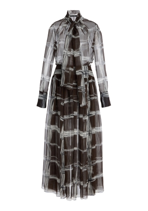 Oscar de la Renta Silk Chiffon Maxi Shirt Dress - Moda Operandi