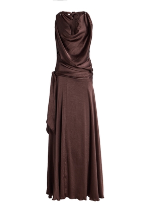 SIEDRÉS Exclusive Nesta Draped Devoré Chiffon Maxi Dress - Moda Operandi