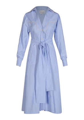 Johanna Ortiz Vela De Cruz Embroidered Poplin Midi Shirt Dress - Moda Operandi