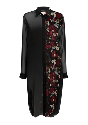 Khaite Gloria Printed Chiffon Shirt Dress - Moda Operandi