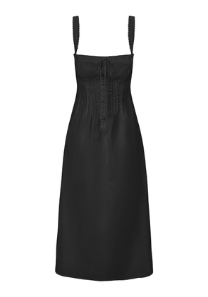 STAUD Matilde Lace-Trimmed Cotton Midi Dress - Moda Operandi