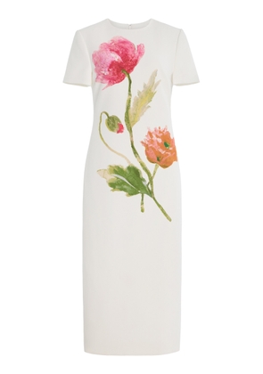 Carolina Herrera Printed Stretch-Crepe Midi Dress - Moda Operandi