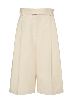Bottega Veneta Pleated Cotton Shorts - Moda Operandi