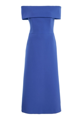 Carolina Herrera Off-The-Shoulder Bi-Stretch Wool Midi Dress - Moda Operandi