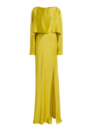 LAPOINTE Layered Satin Gape Gown - Moda Operandi