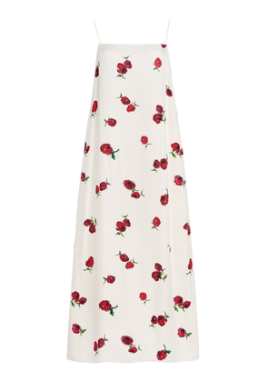 Khaite Sicily Printed Silk Midi Dress - Moda Operandi