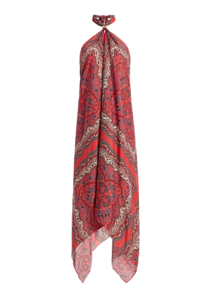 Cara Cara Twist Paisley Twill Midi Halter Dress - Moda Operandi