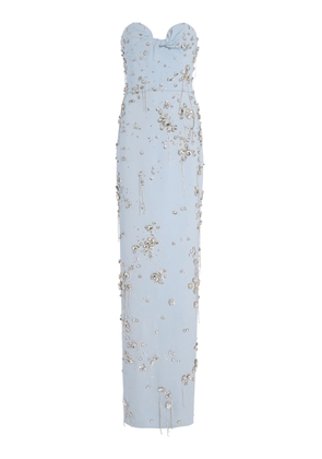 Oscar de la Renta Crystal-Embellished Crepe Gown - Moda Operandi