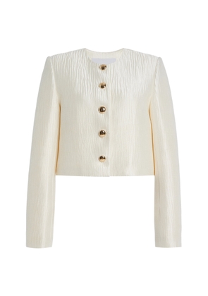 Brandon Maxwell The Ryder Pleated Sponge Silk Jacket - Moda Operandi