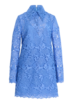 Carolina Herrera Lace Mini Shirt Dress - Moda Operandi