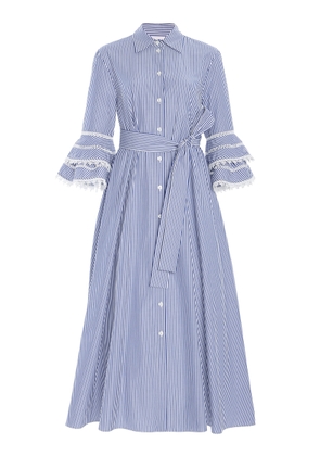 Carolina Herrera Embroidered Cotton Midi Shirt Dress - Moda Operandi