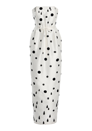 Bernadette Lenette Embroidered Satin Maxi Dress - Moda Operandi