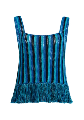 ESCVDO Misti Fringed Crocheted Cotton Tank Top - Moda Operandi